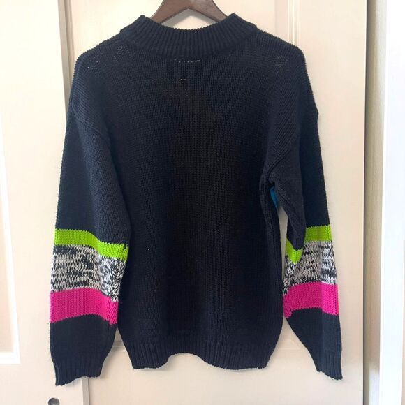 Rare C.S.L. Cherry Stix Retro 80s 90s Women's Knit Sweater High Score Top Size M - Picture 3 of 7